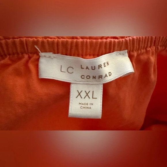 LC Lauren Conrad Coral Eyelet Midi Dress Size XXL - Picture 6 of 7